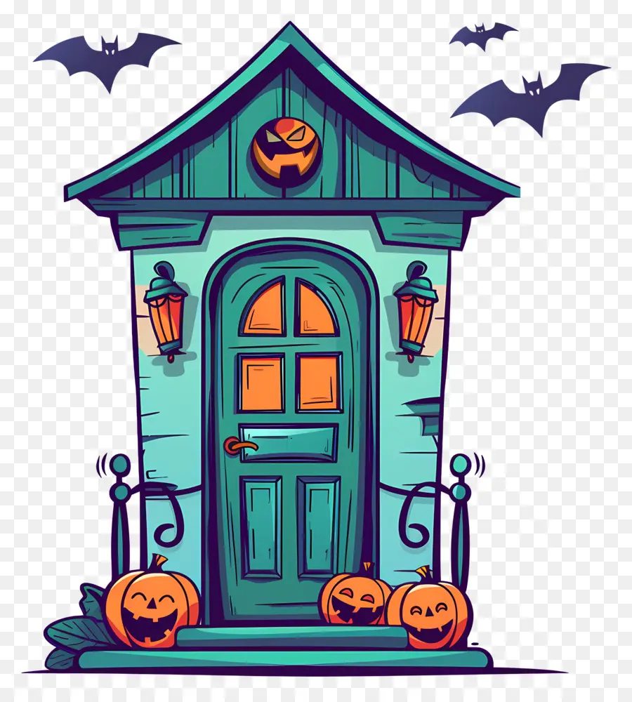 Porte Effrayante D'halloween，Maison D'halloween PNG