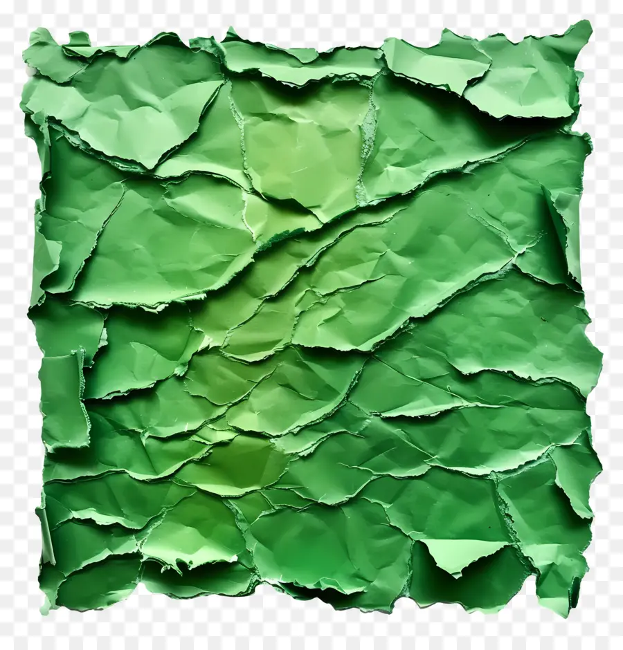 Papier Déchiré Vert，Papier Froissé Vert PNG