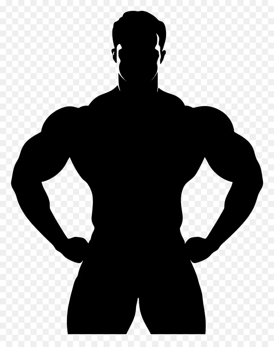 Silhouette D'homme Fort，Homme Musclé PNG