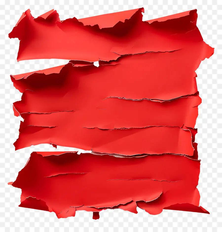 Papier Déchiré Rouge，Bords Déchirés PNG