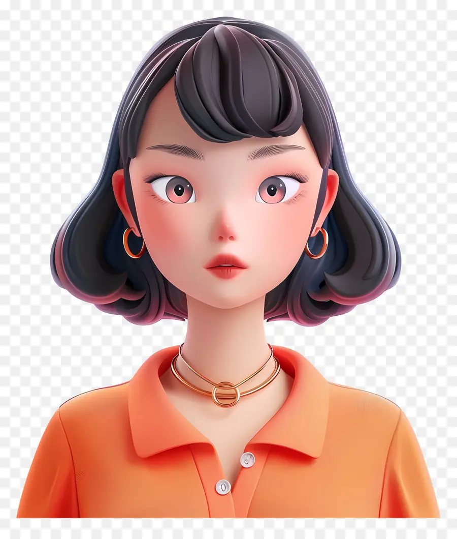 Avatar De Femme 3d，Fille PNG