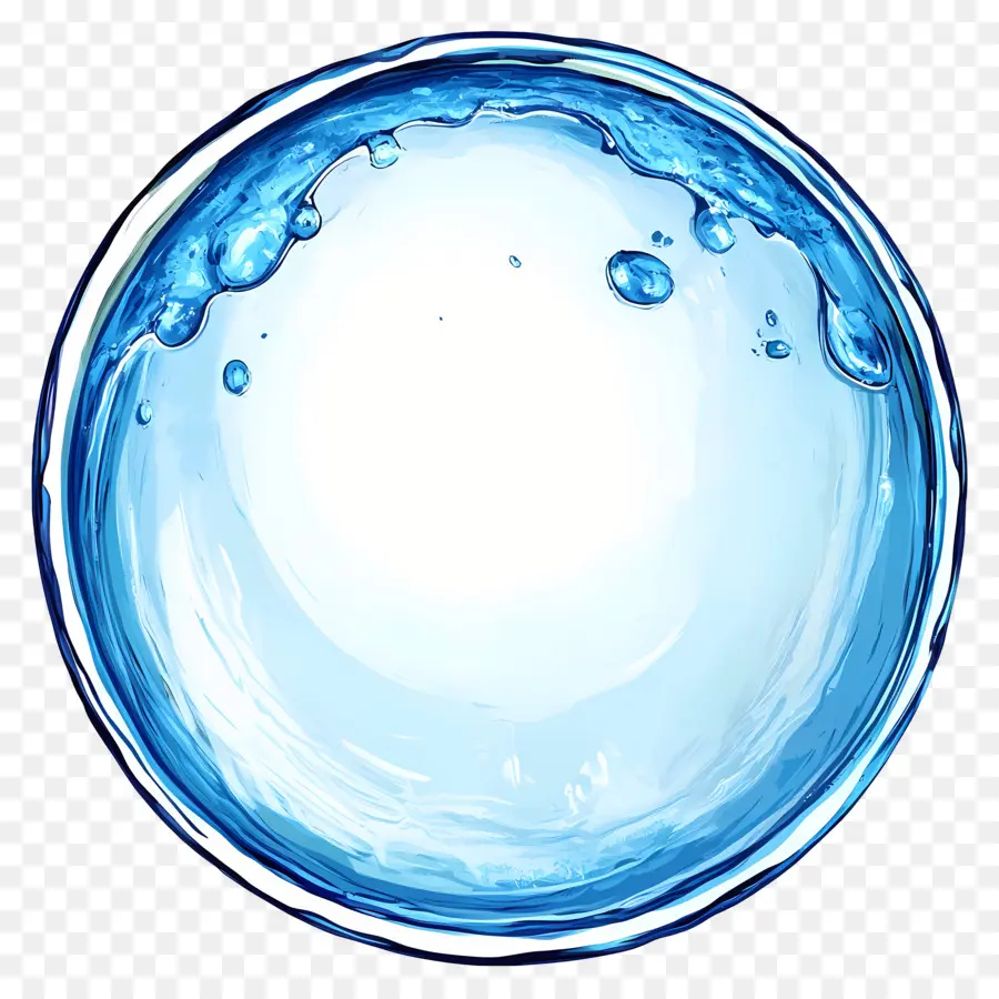 Cadre Cercle Bleu，Gouttelette D'eau PNG