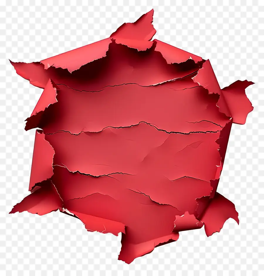 Papier Déchiré Rouge，Bords Déchirés PNG