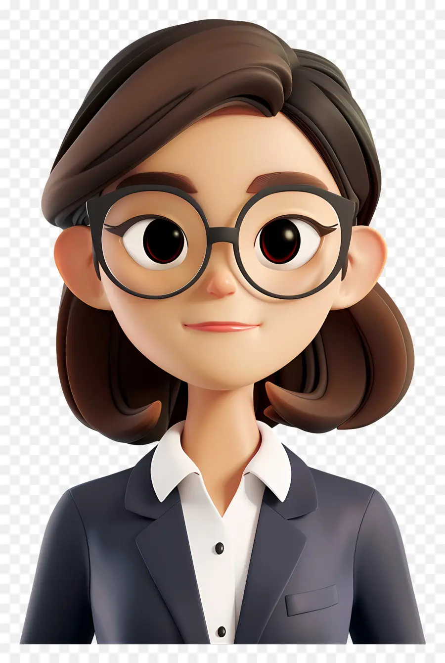 Avatar De Fille 3d，Femme Animée Avec Des Lunettes PNG