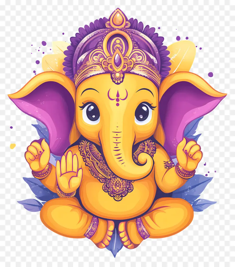 Ganesh Chaturthi，Divinité éléphant Jaune PNG