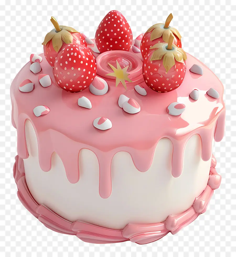 Gâteau 3d，Gâteau Aux Fraises PNG