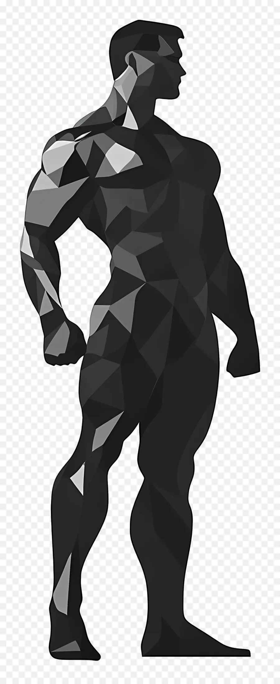 Silhouette D'homme Fort，Homme Silhouette Noire PNG