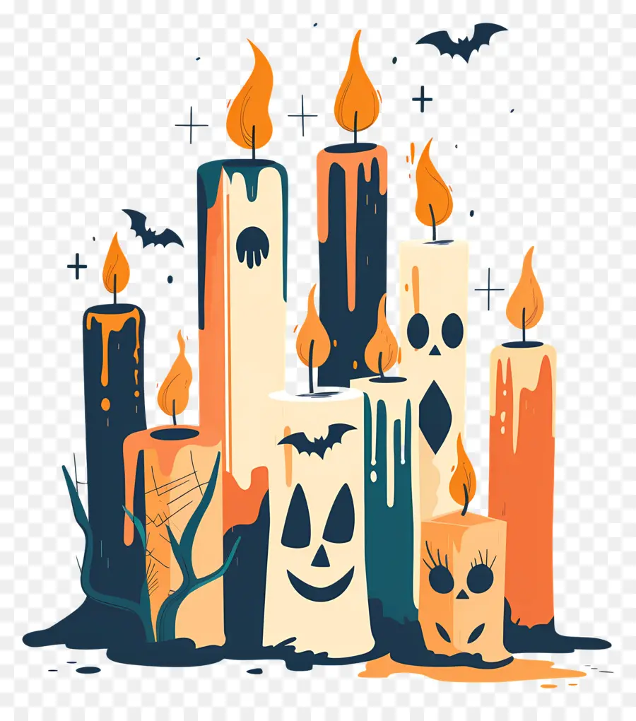 Bougies D'halloween，Bougies PNG