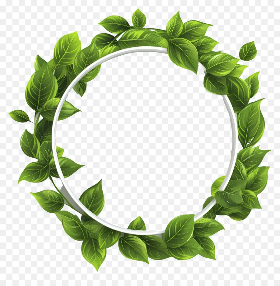 Cadre De Cercle Vert，Couronne Verte PNG