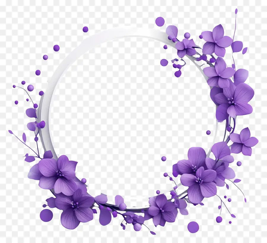 Cadre De Cercle，Couronne De Fleurs PNG