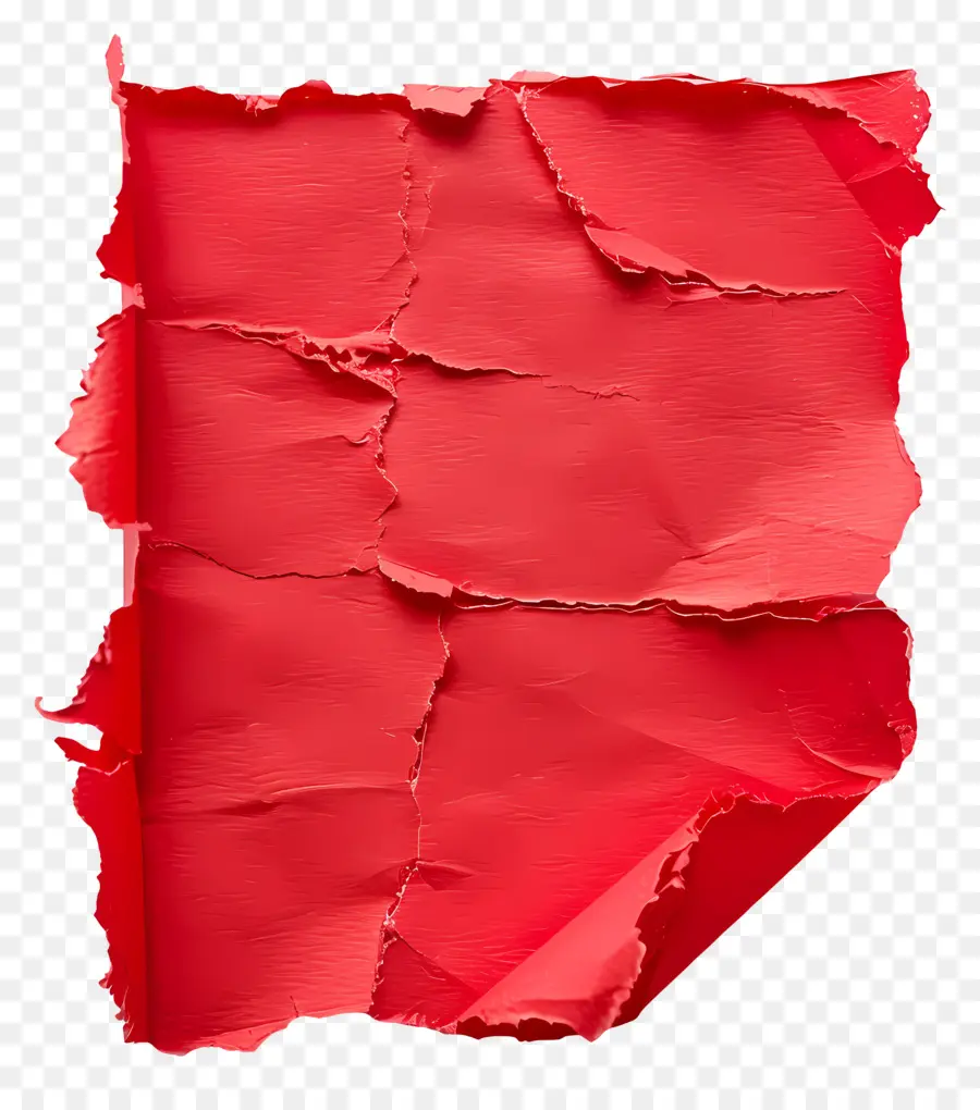 Papier Déchiré Rouge，Déchiré PNG