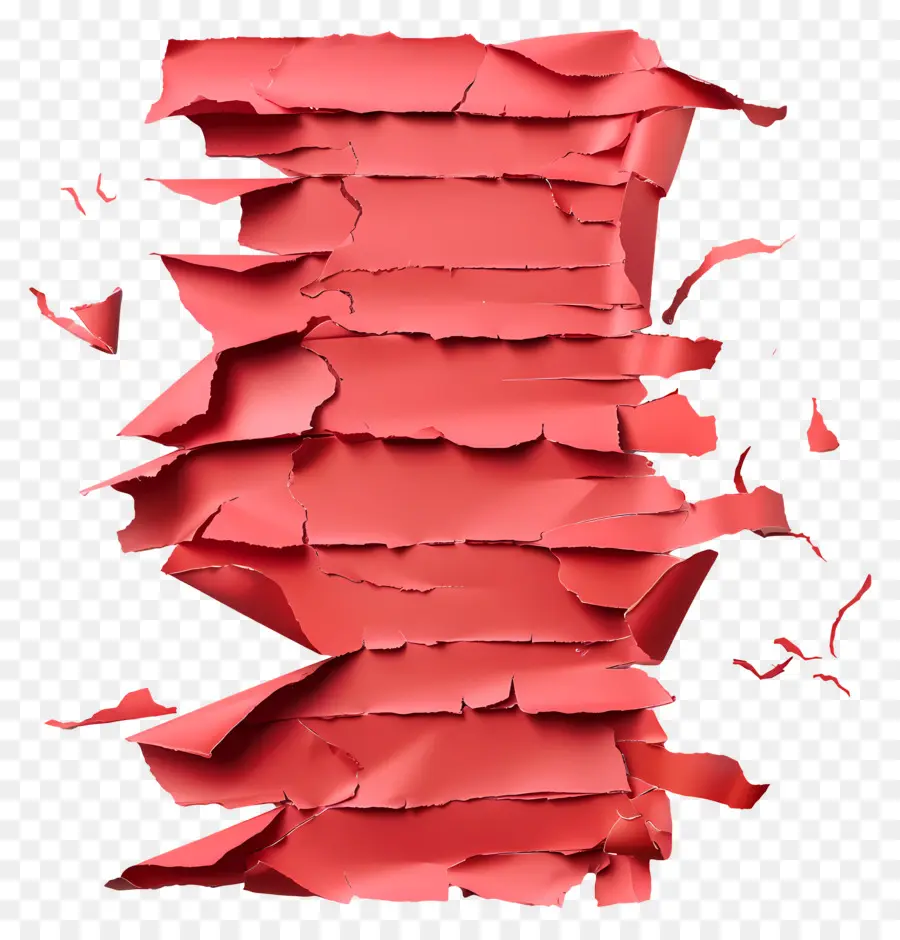 Papier Déchiré Rouge，Papier Rouge Déchiré PNG