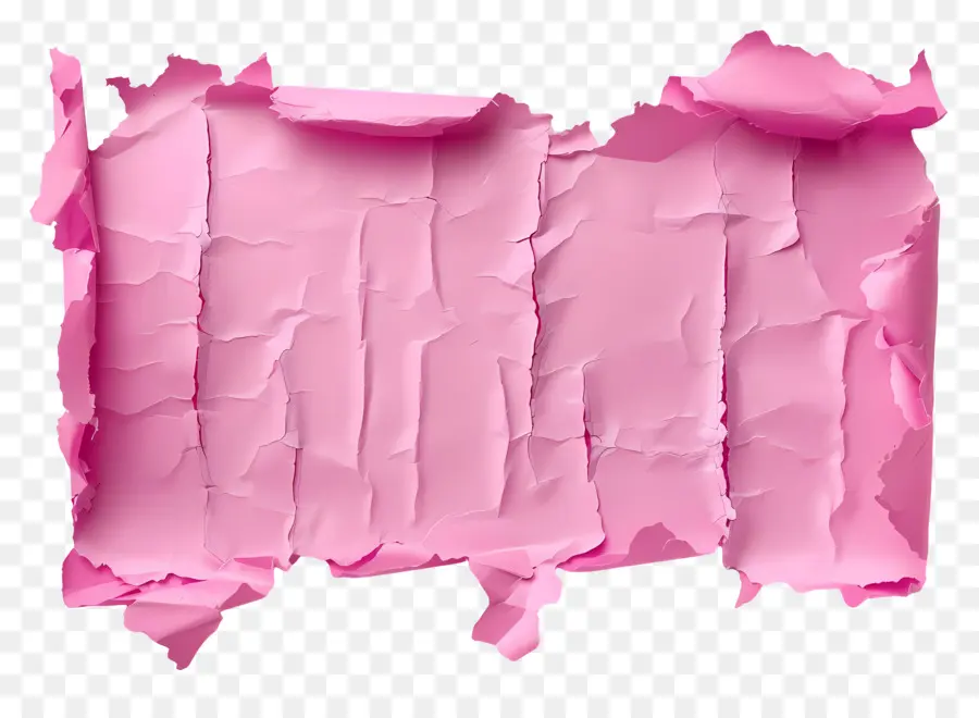 Papier Déchiré Rose，Papier Froissé PNG