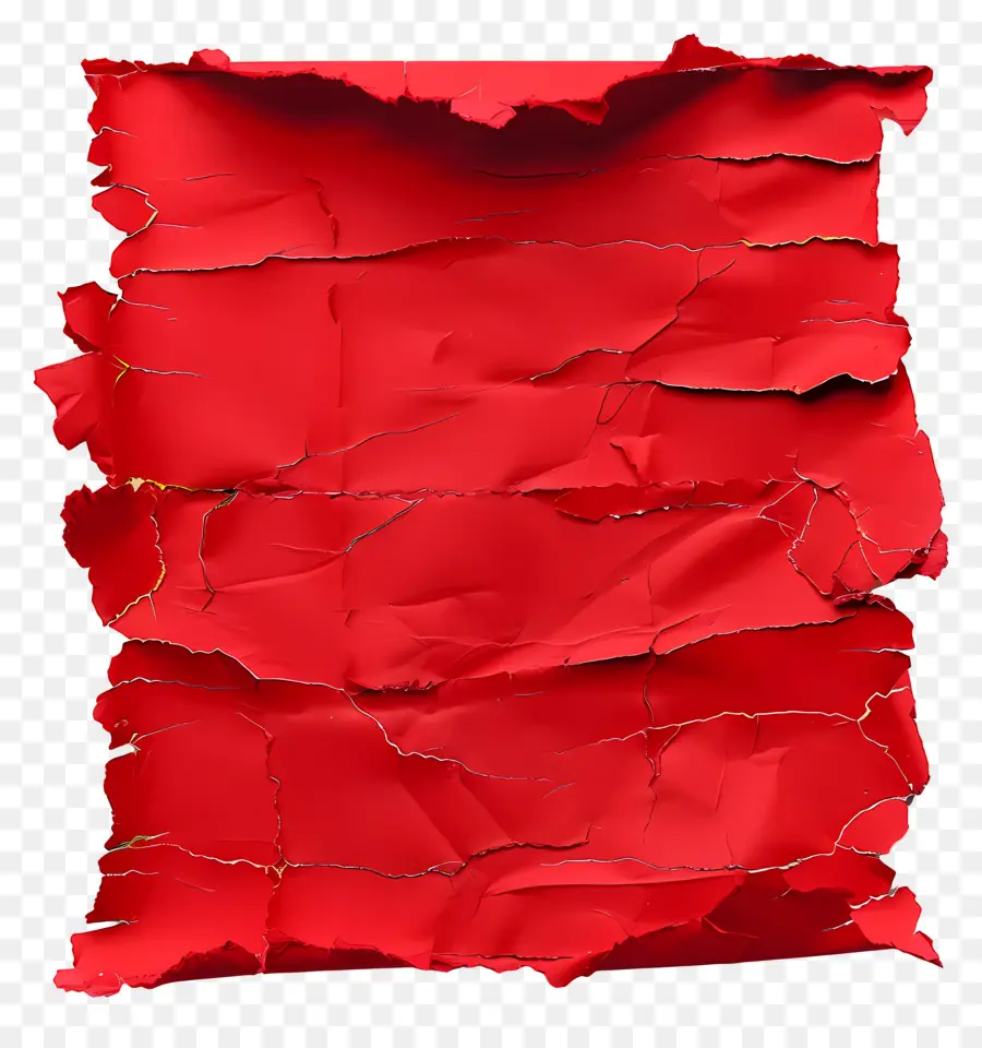 Papier Déchiré Rouge，Papier Froissé Rouge PNG