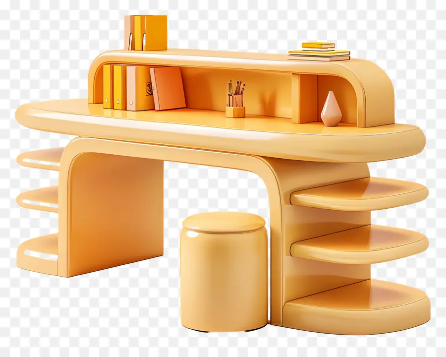 Bureau 3d，Bureau Jaune PNG