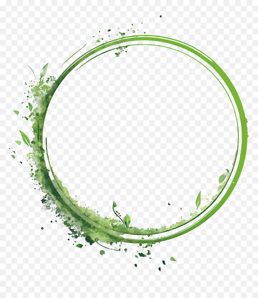 Cadre De Cercle Vert，Splash Circulaire Vert PNG