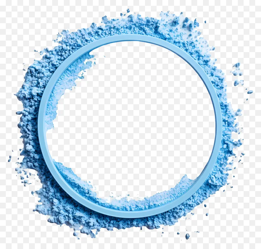 Cadre Cercle Bleu，Cercle De Poudre Bleue PNG