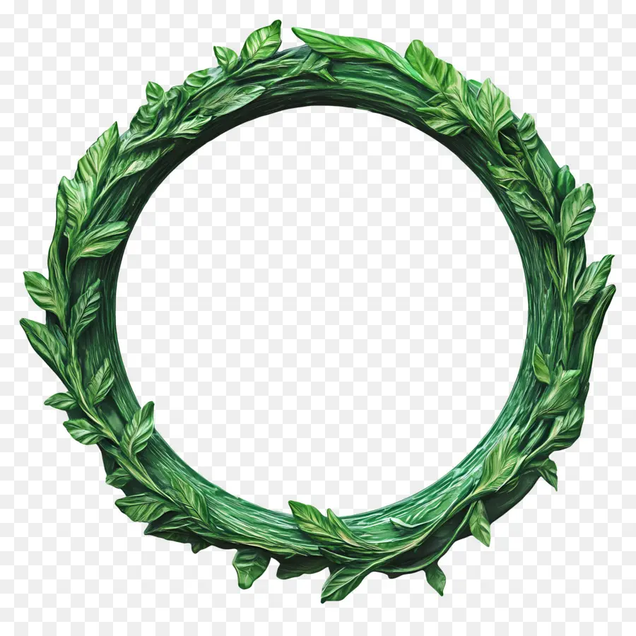 Cadre De Cercle Vert，Couronne Verte PNG