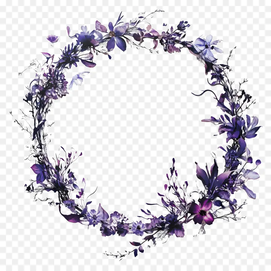 Cadre De Cercle，Couronne Florale PNG