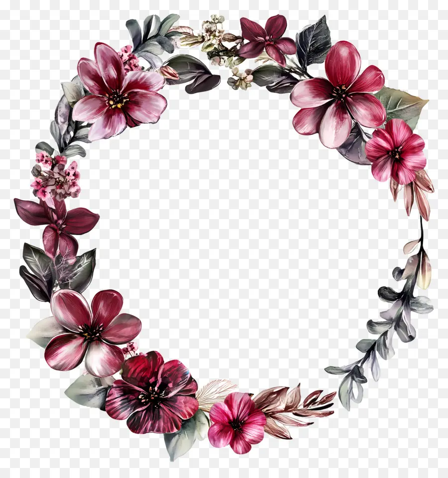 Cadre De Cercle De Mariage，Couronne De Fleurs PNG