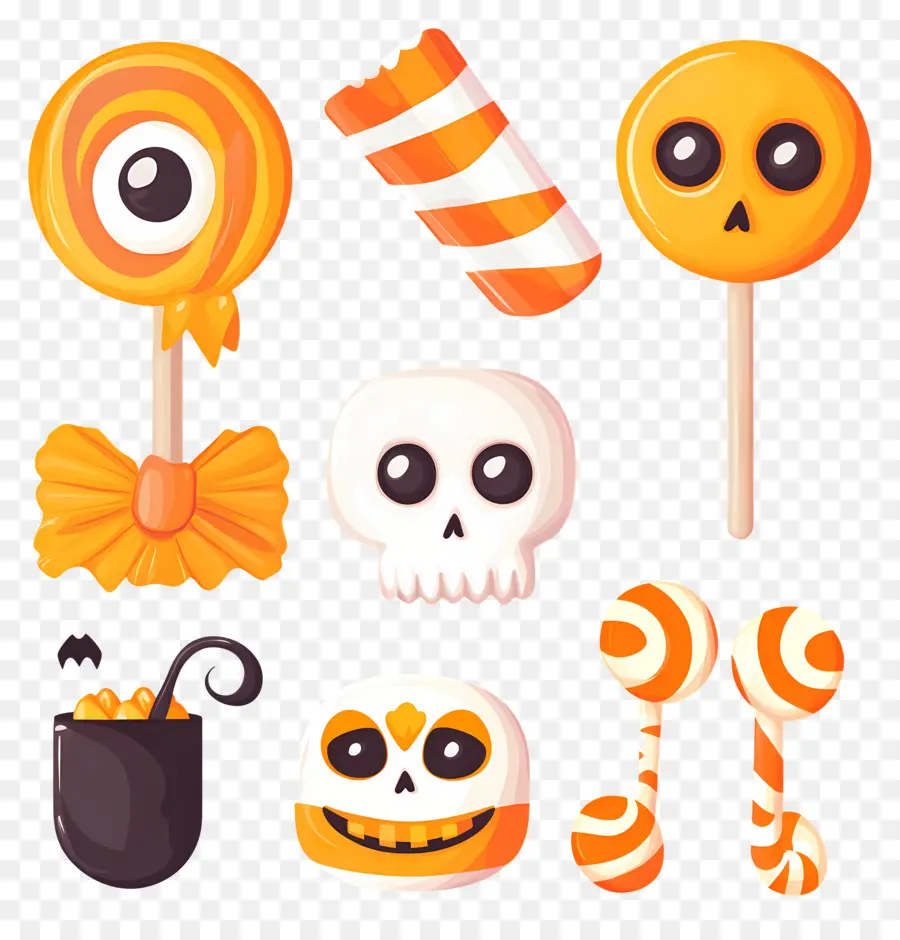 Bonbons D'halloween，Sucettes D'halloween PNG