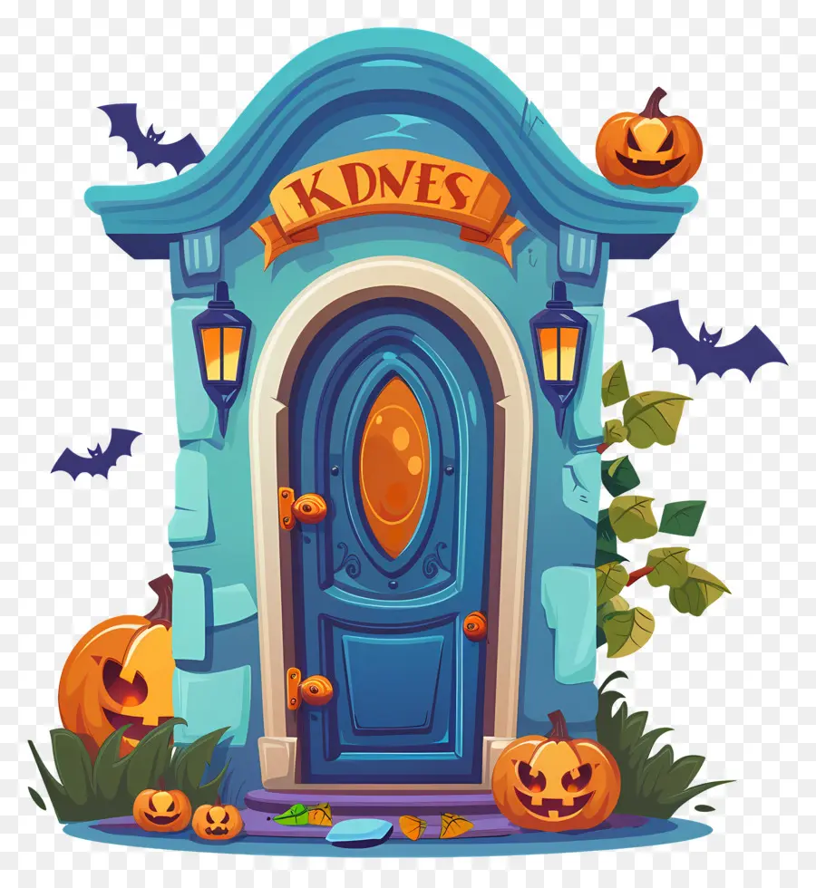 Porte Effrayante D'halloween，Maison D'halloween PNG