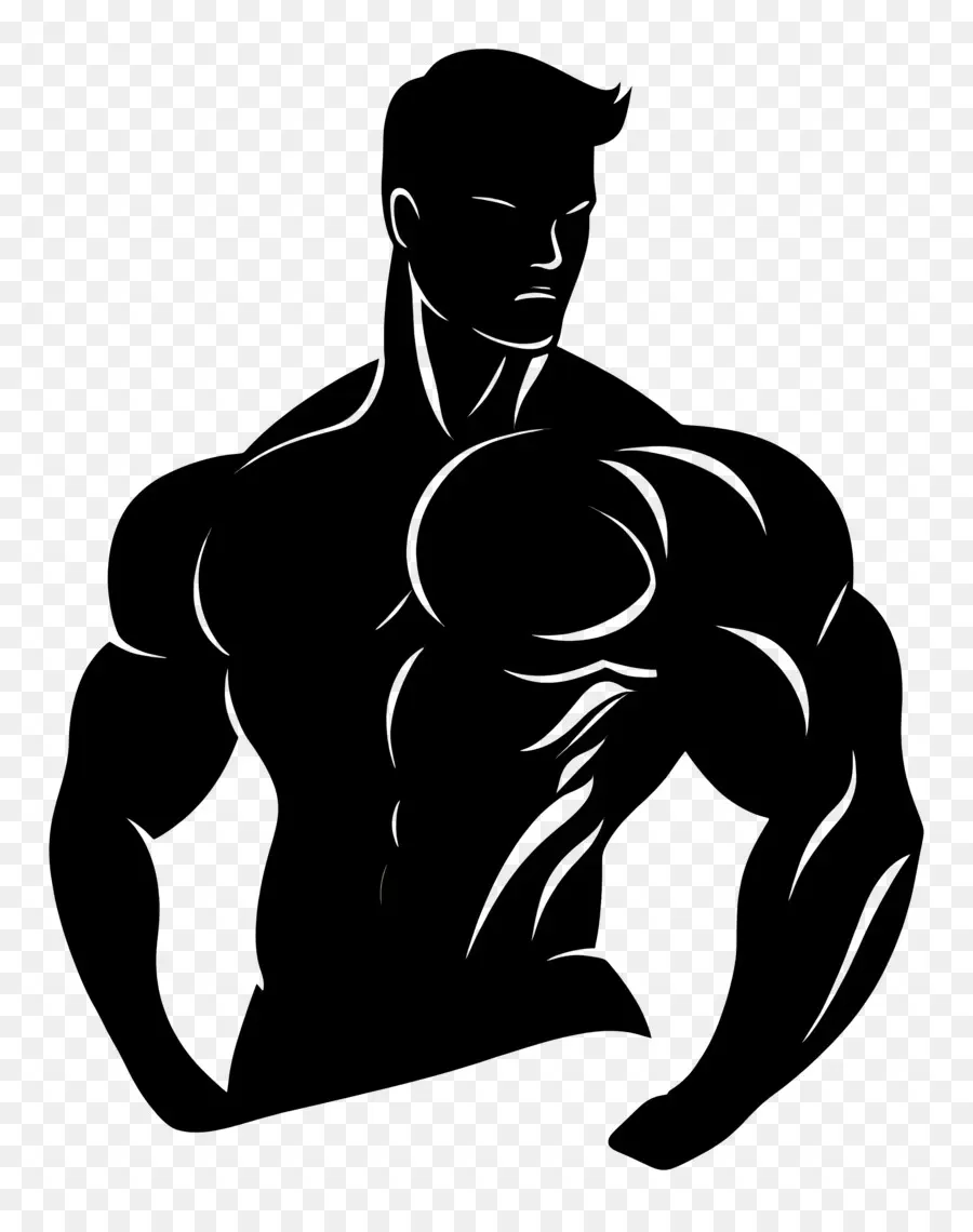 Silhouette D'homme Fort，Homme Musclé PNG