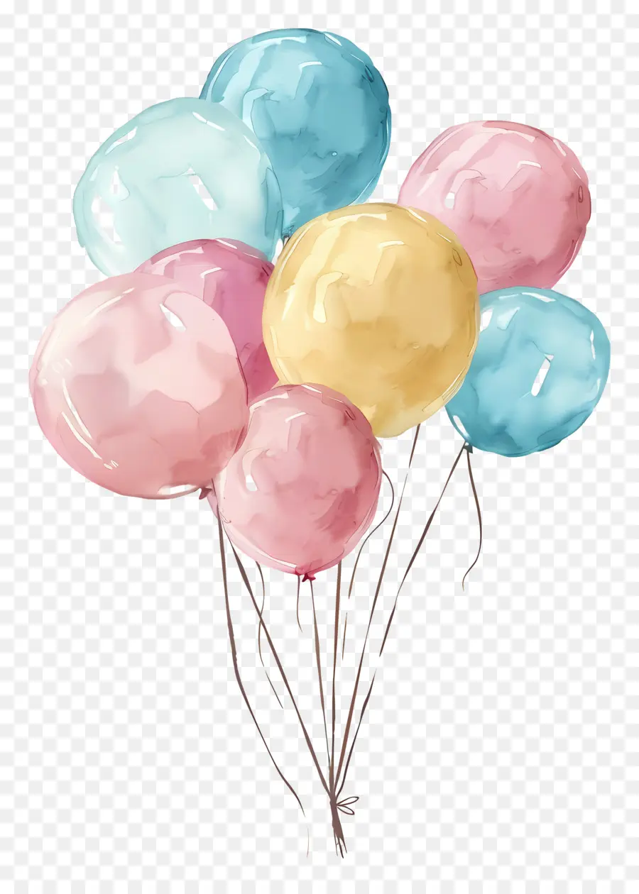 Ballons Pastel，Ballons Colorés PNG