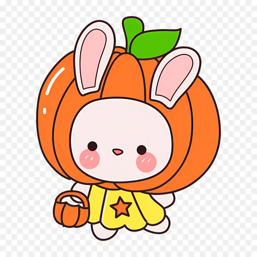 Lapin Mignon，Lapin Mignon En Costume De Citrouille PNG