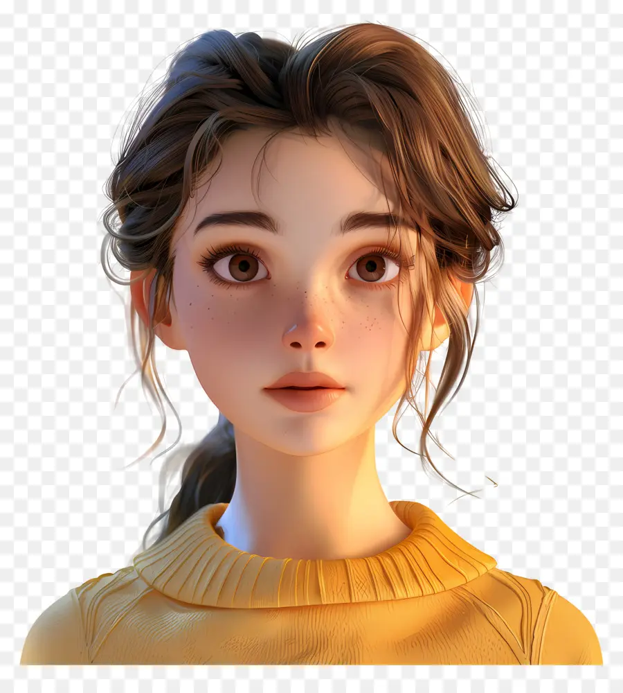 Avatar De Fille 3d，Fille Animée PNG