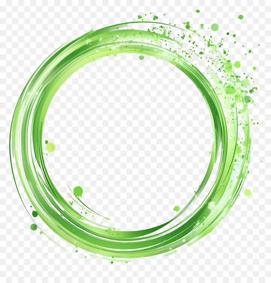 Cadre De Cercle Vert，Couronne Verte PNG