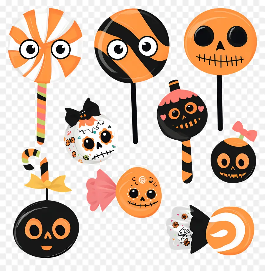 Bonbons D'halloween，Sucettes D'halloween PNG