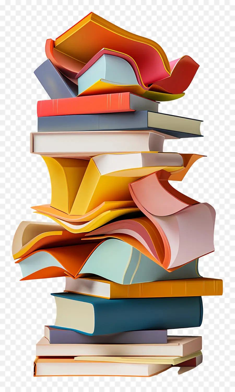 Pile De Livres Modèle 3d，Pile De Livres PNG