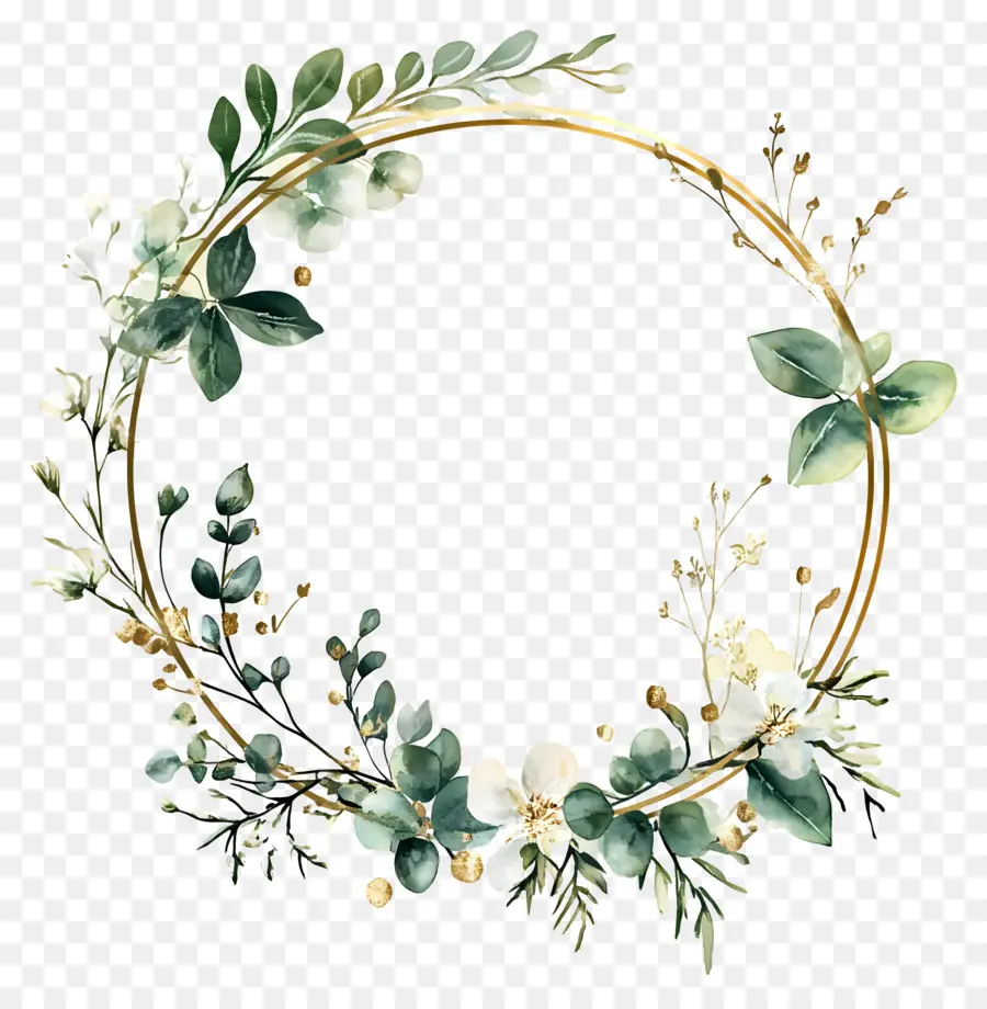 Cadre De Cercle De Mariage，Couronne Florale PNG