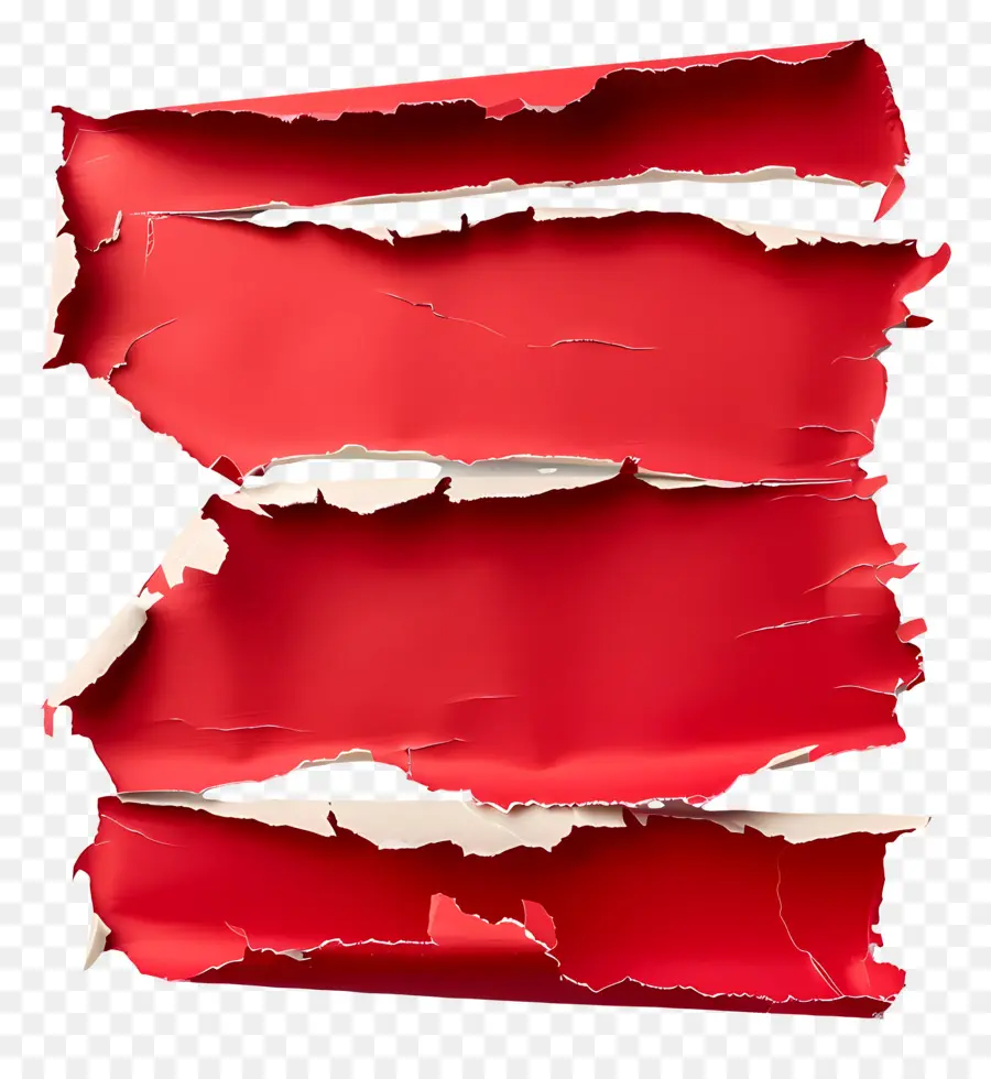 Papier Déchiré Rouge，Déchiré PNG