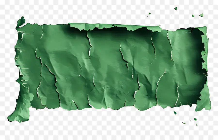 Papier Déchiré Vert，Bords Déchirés PNG