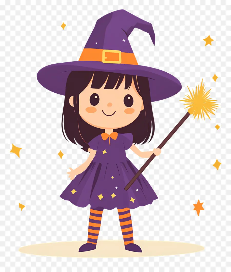 Jolie Sorcière D'halloween，Sorcière Violette PNG