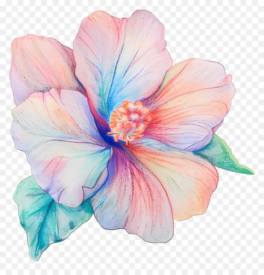 Fleur Pastel，Fleur D'hibiscus PNG