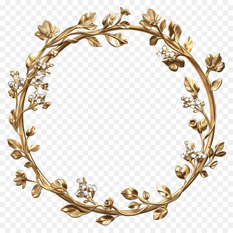 Cadre De Cercle De Mariage，Couronne D'or PNG