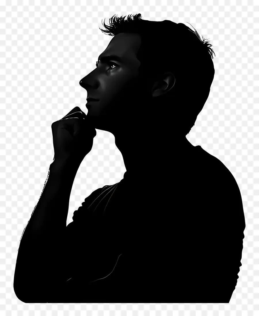 Pensée Homme Silhouette，Penser Silhouette PNG