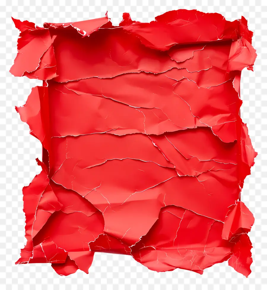 Papier Déchiré Rouge，Déchiré PNG