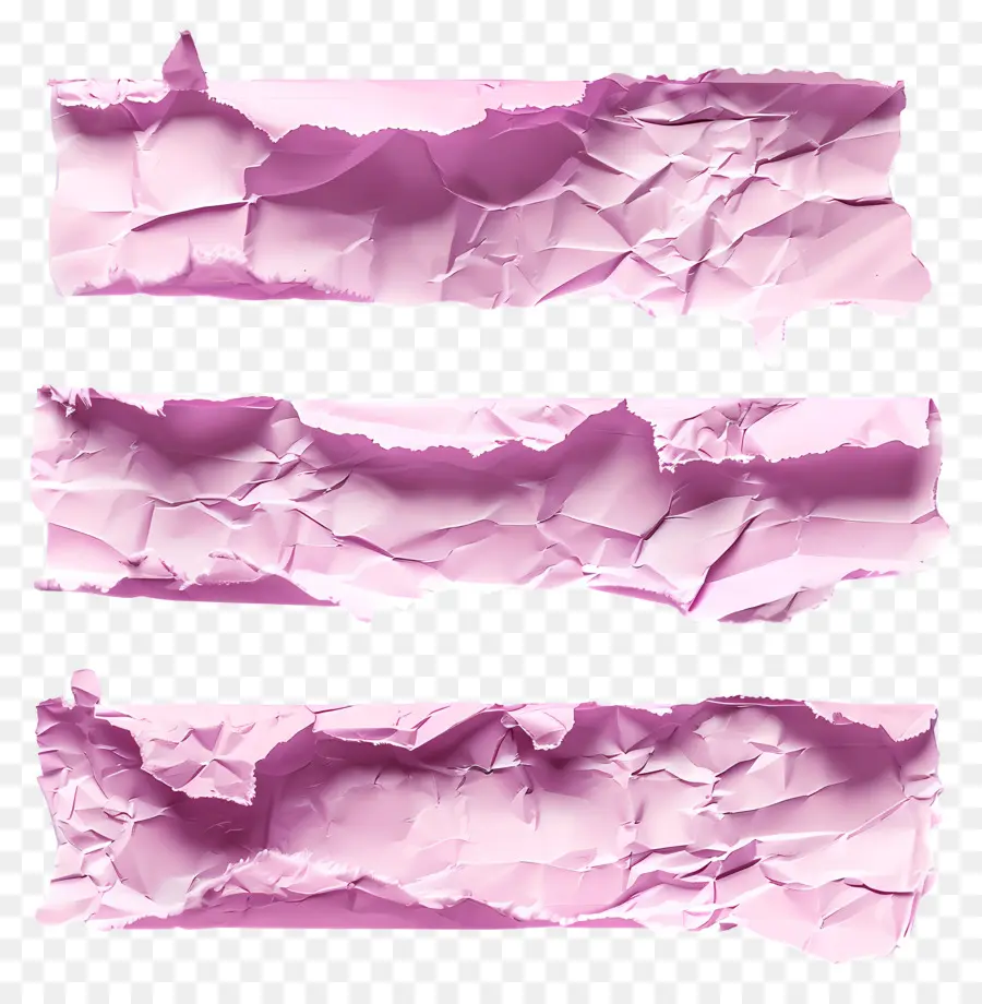 Papier Déchiré Rose，Froissé PNG