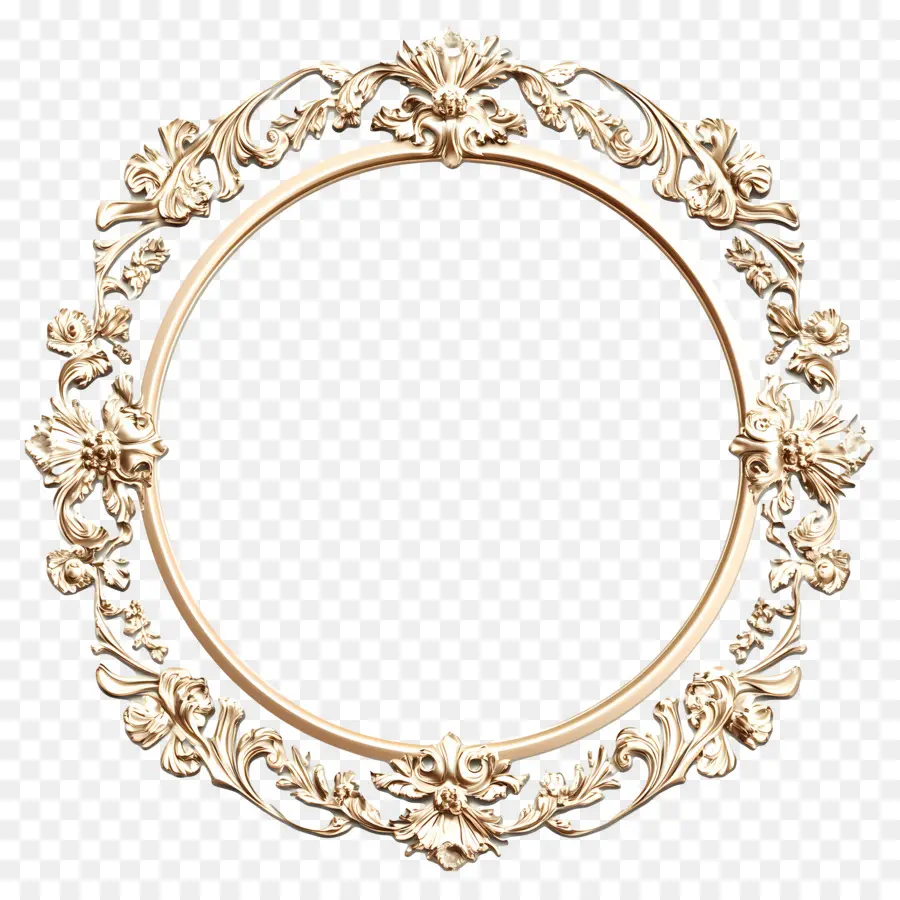 Cadre De Cercle De Mariage，Couronne D'or PNG