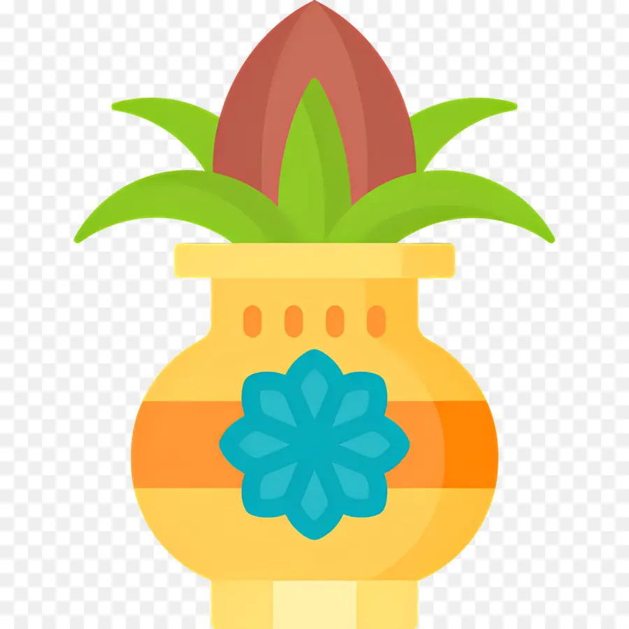 Kalasha，Pot Décoratif Avec Plante PNG