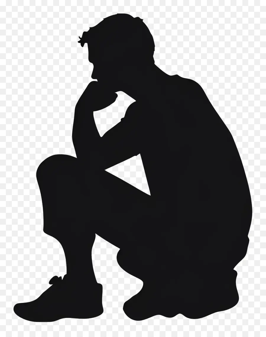 Pensée Homme Silhouette，Silhouette D'homme PNG