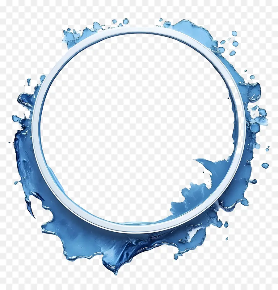 Cadre Cercle Bleu，Cercle De Peinture Bleue PNG