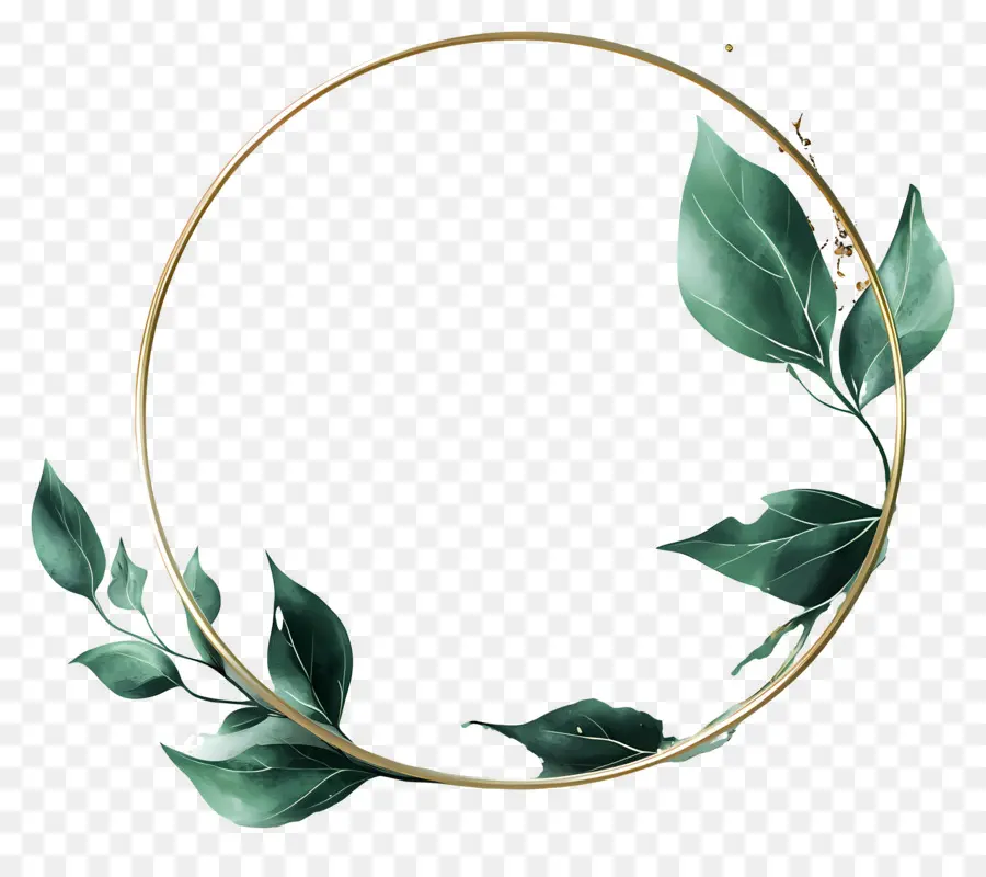 Cadre De Cercle Vert，Couronne Florale PNG