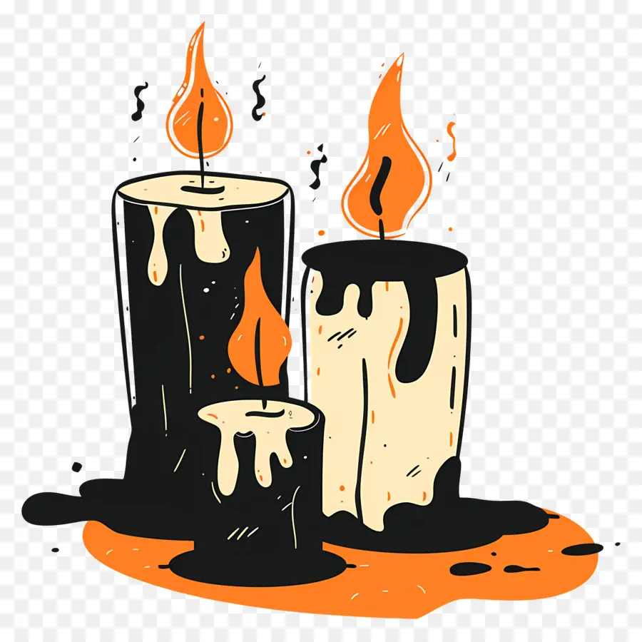 Bougies D'halloween，Bougies PNG