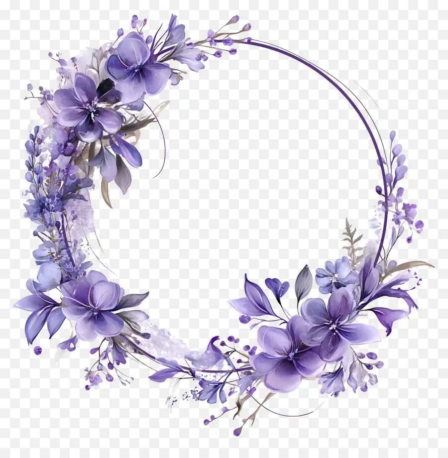 Cadre De Cercle，Couronne Florale PNG