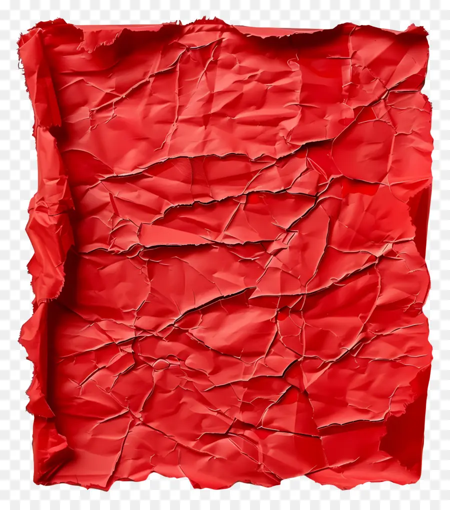 Papier Déchiré Rouge，Papier Froissé Rouge PNG